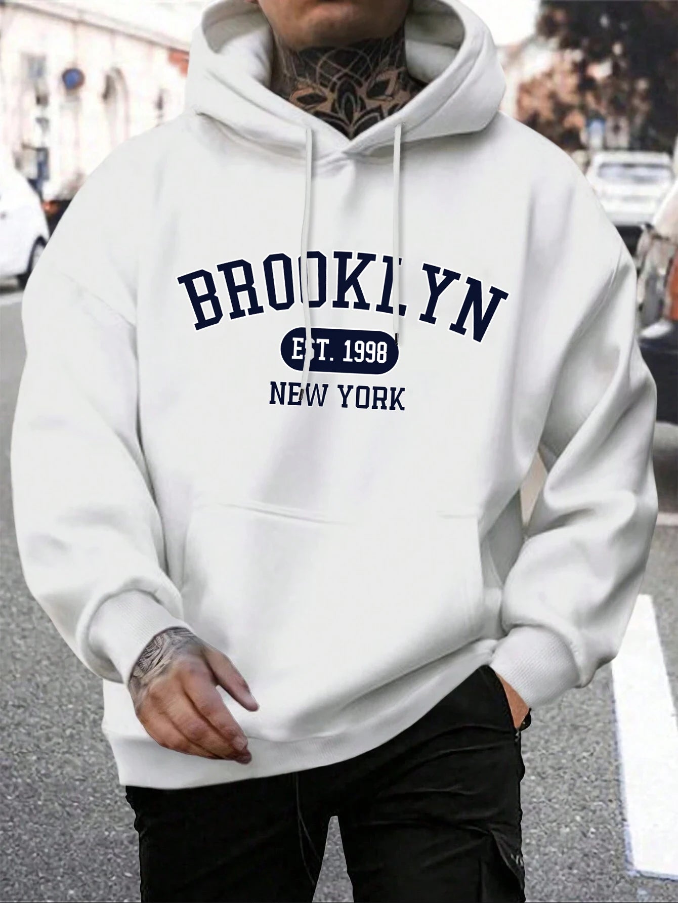 Brooklyn Est 1998 New York Printing Men Hoodies Harajuku Crewneck Hoodie Fashion Oversize Hoody Autumn Comfortable Tracksuit