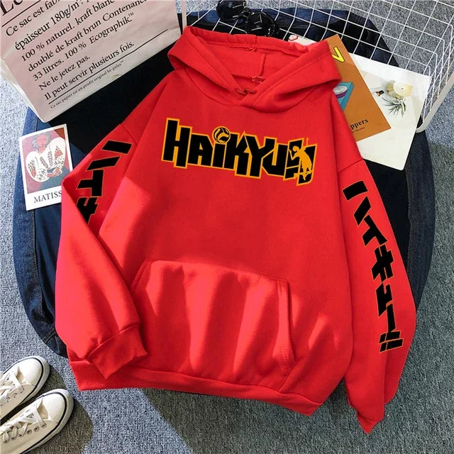 Japan Anime Haikyuu Manga Prints Hoodies Mens New Fashion Hoody Hip Hop Fleece Sweatshirts Crewneck Pullovers Cute Clothing Man