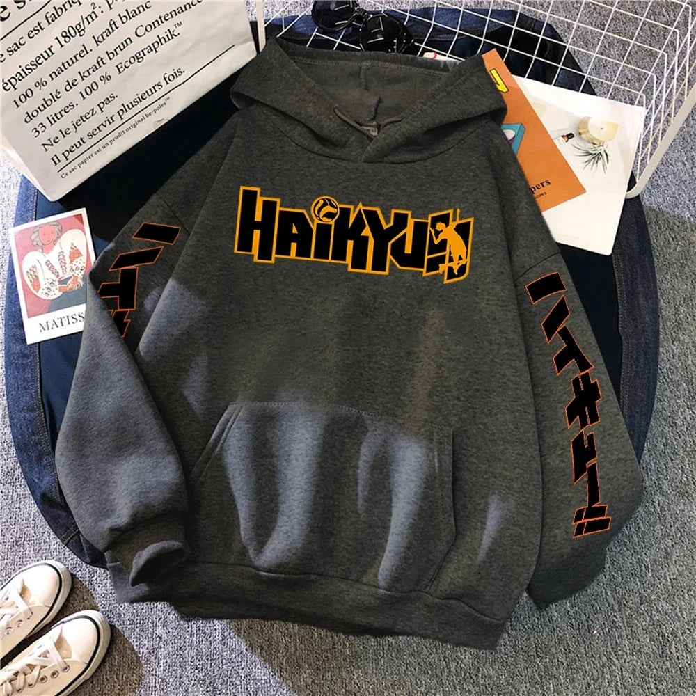 Japan Anime Haikyuu Manga Prints Hoodies Mens New Fashion Hoody Hip Hop Fleece Sweatshirts Crewneck Pullovers Cute Clothing Man